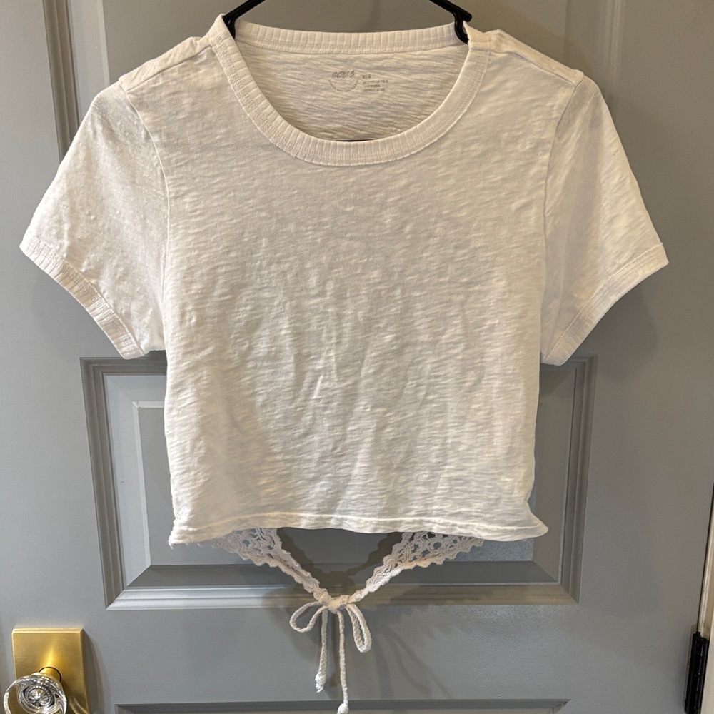 Arie open back  White Crop Top